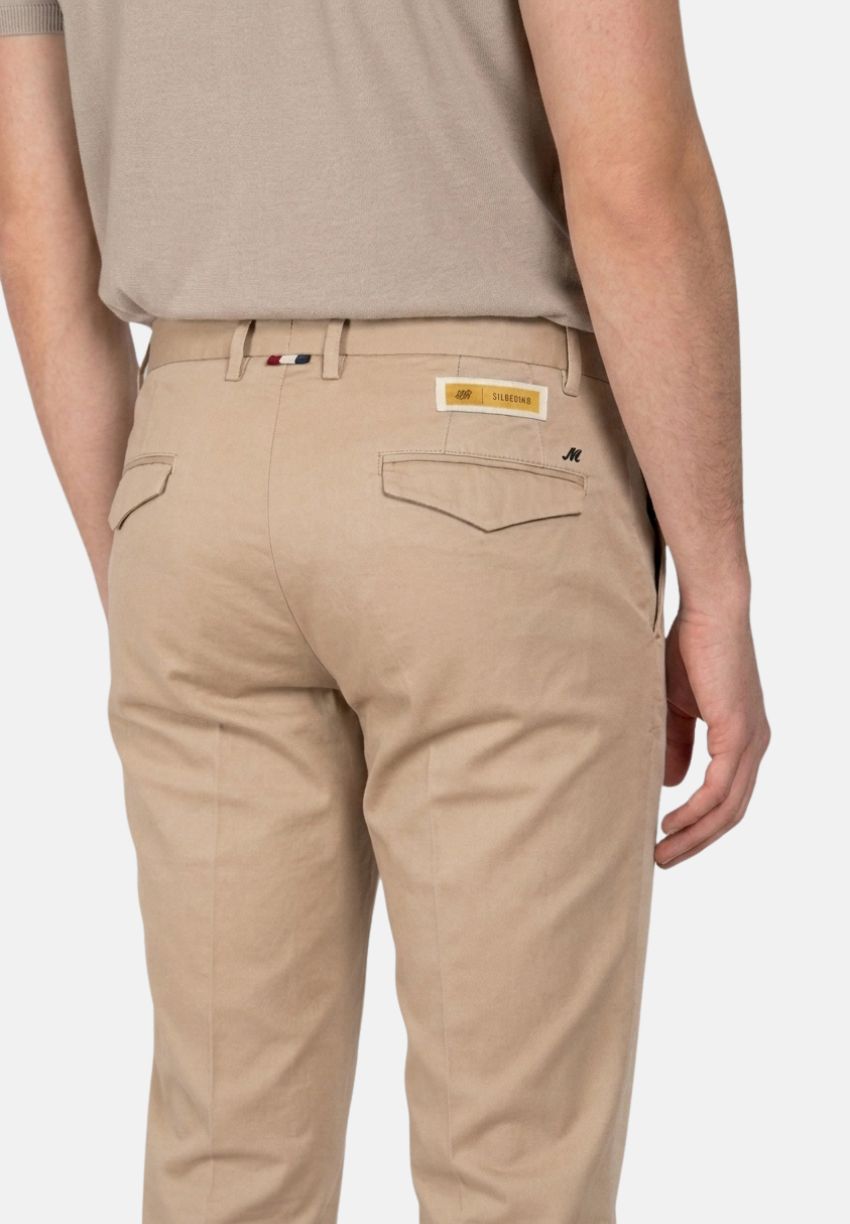 Torino City pantalone chino uomo in raso di cotone e seta slim fit