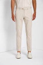 Torino City pantalone chino uomo in tricotina fine di cotone e lyocell slim fit
