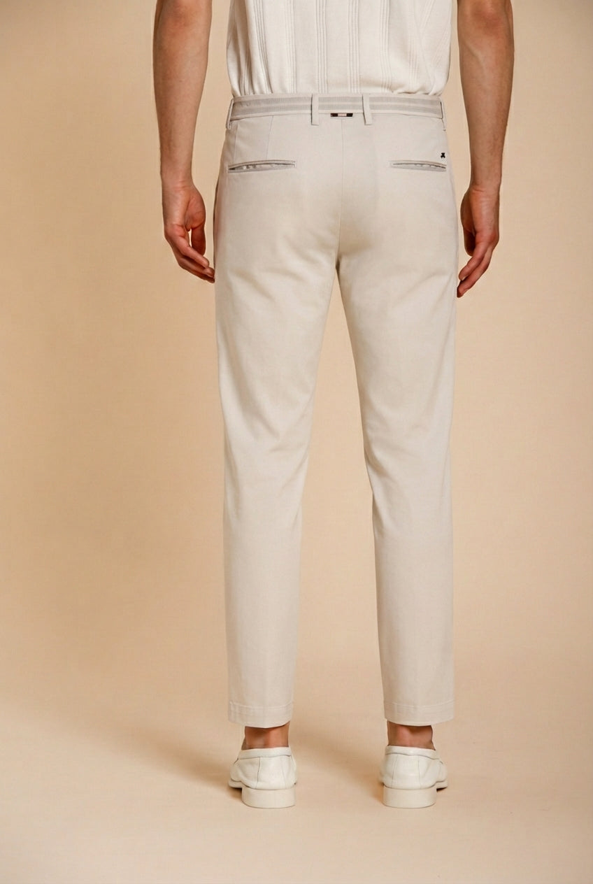 Torino City pantalone chino uomo in tricotina fine di cotone e lyocell slim fit