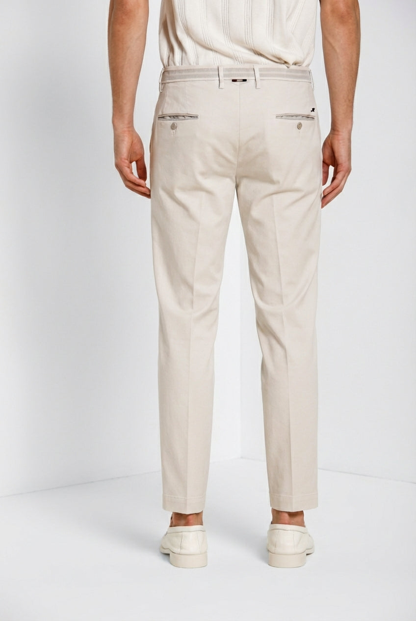 Torino City pantalone chino uomo in tricotina fine di cotone e lyocell slim fit