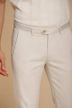 Torino City pantalone chino uomo in tricotina fine di cotone e lyocell slim fit