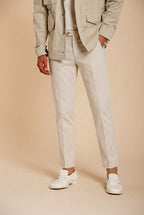 Torino City pantalone chino uomo in tricotina fine di cotone e lyocell slim fit