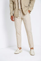 Torino City pantalone chino uomo in tricotina fine di cotone e lyocell slim fit