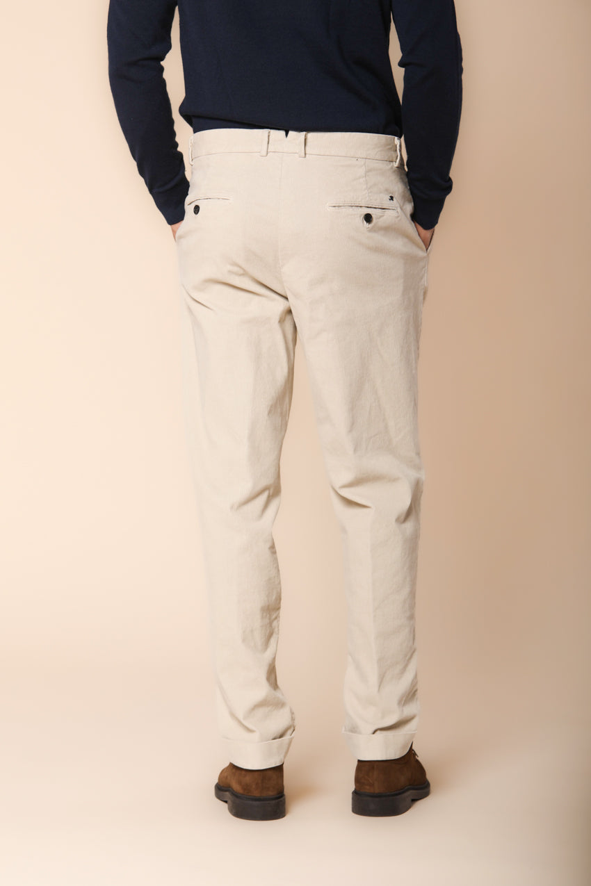 Boston 1 Pinces pantaloni chino uomo in velluto 1000 righe relaxed fit