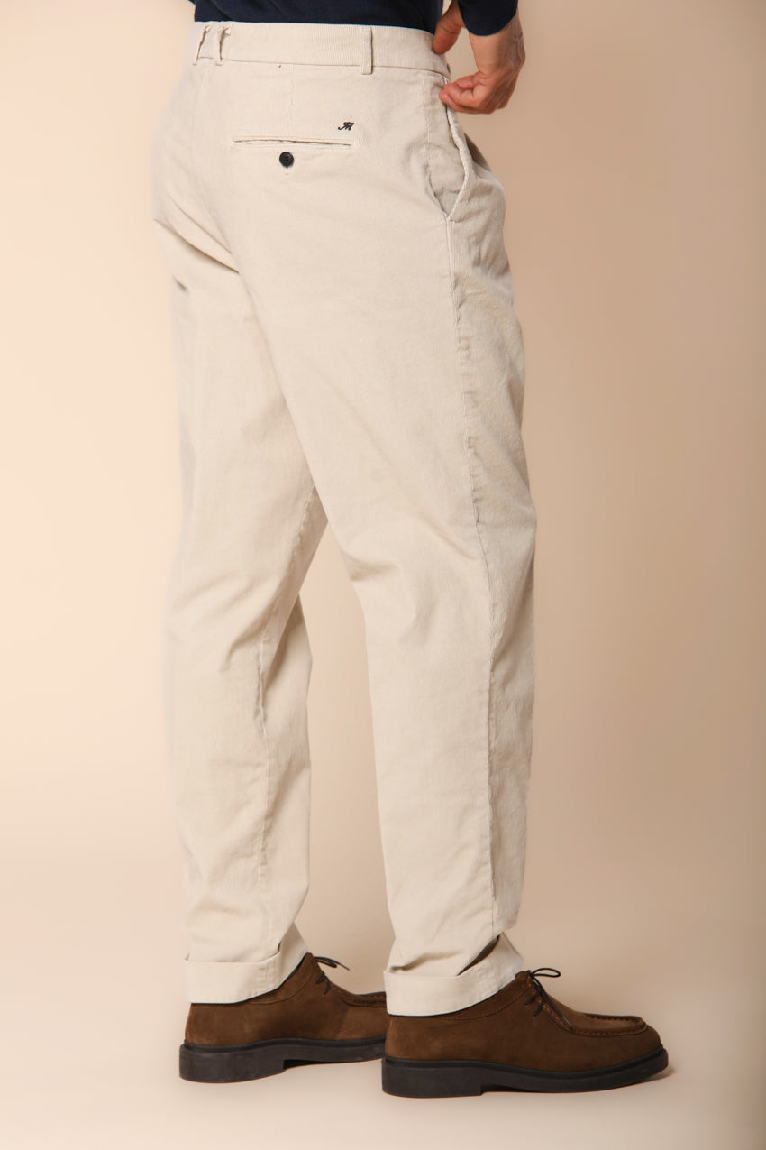 Boston 1 Pinces pantaloni chino uomo in velluto 1000 righe relaxed fit