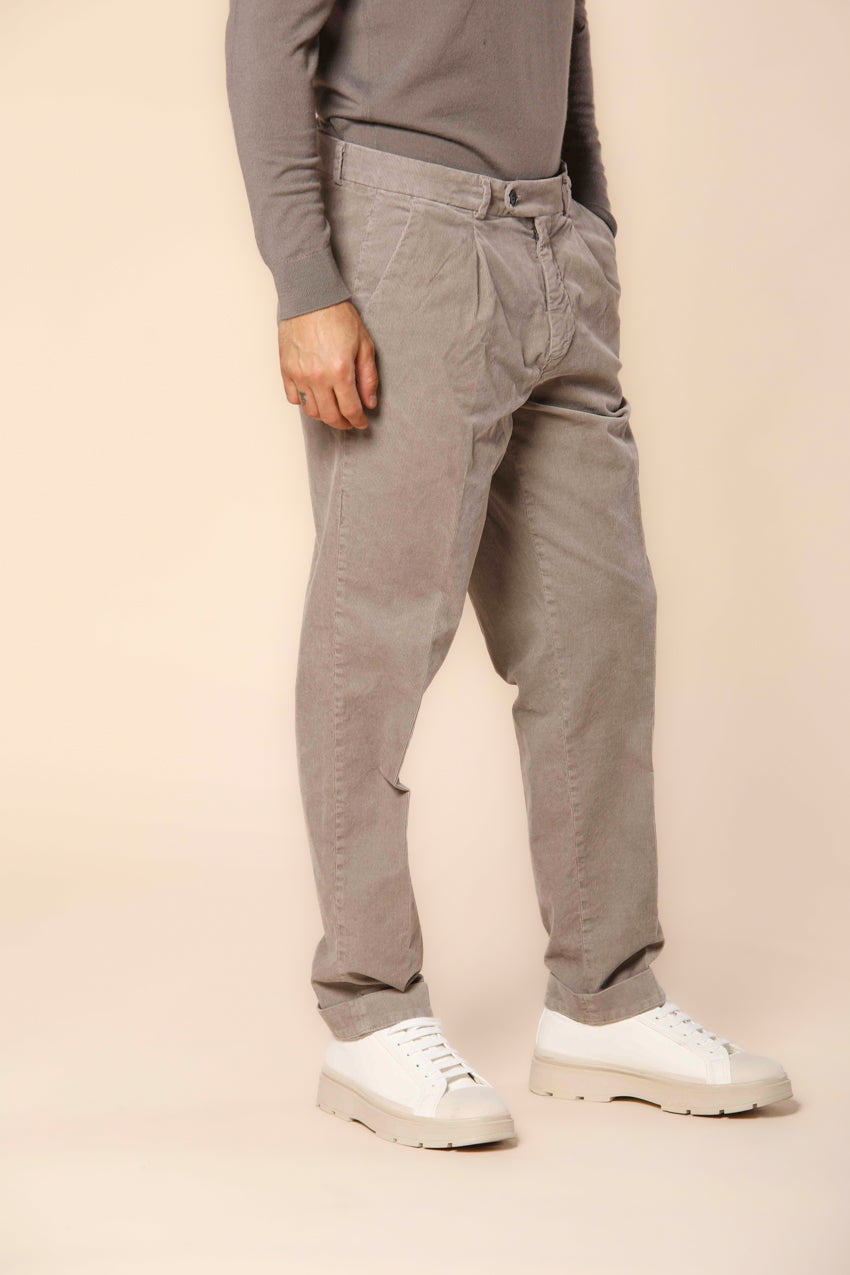 Boston 1 Pinces Herren Chino-Hose aus Samt mit 1000 Streifen relaxed Fit