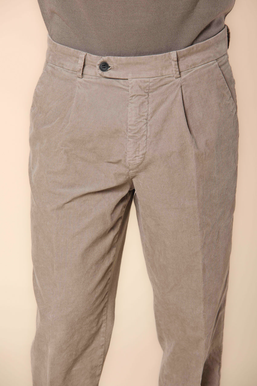 Boston 1 Pinces Herren Chino-Hose aus Samt mit 1000 Streifen relaxed Fit