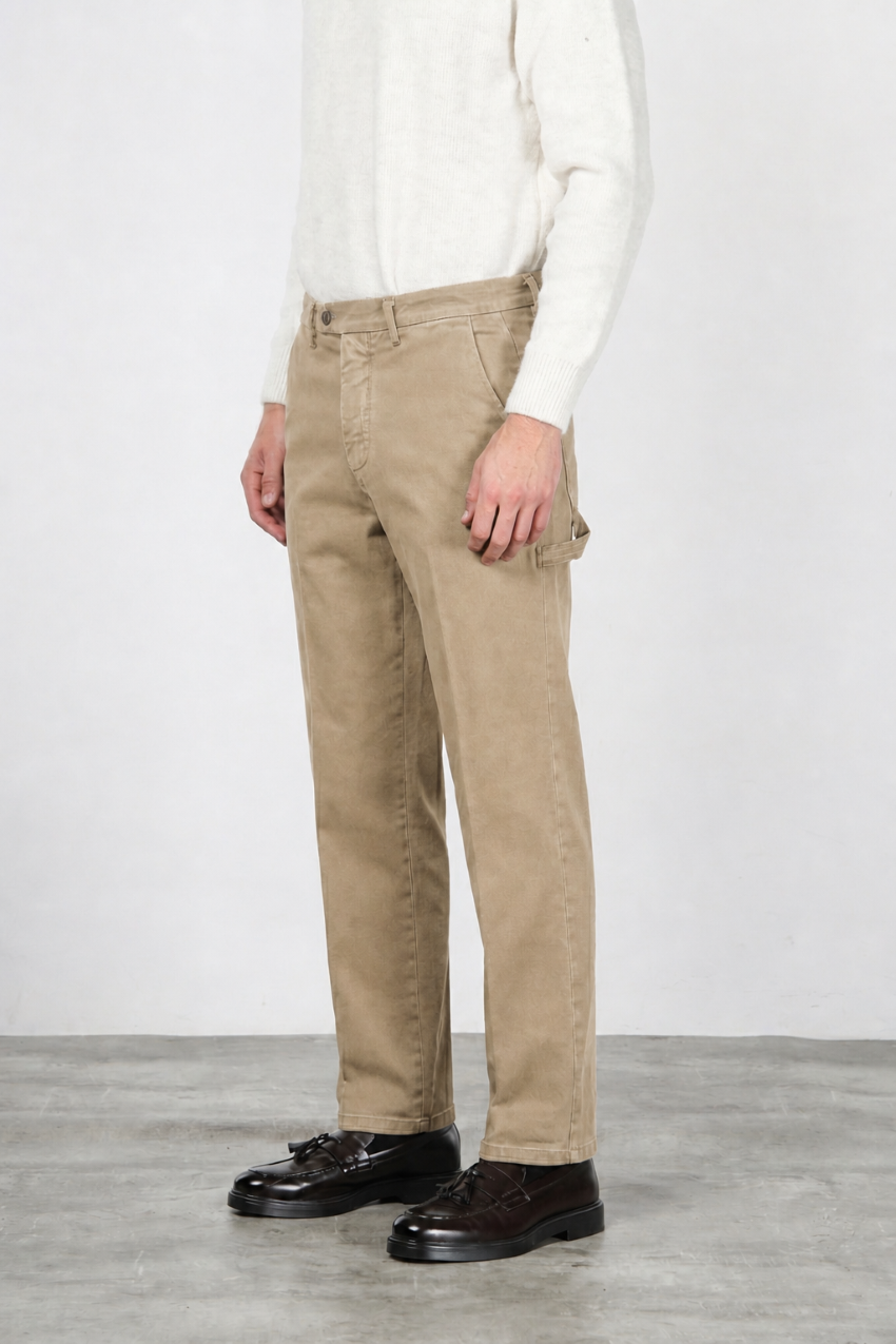 Square Work pantalone chino uomo in bull stretch relaxed fit