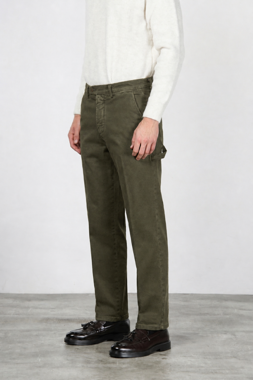 Square Work pantalone chino uomo in bull stretch relaxed fit