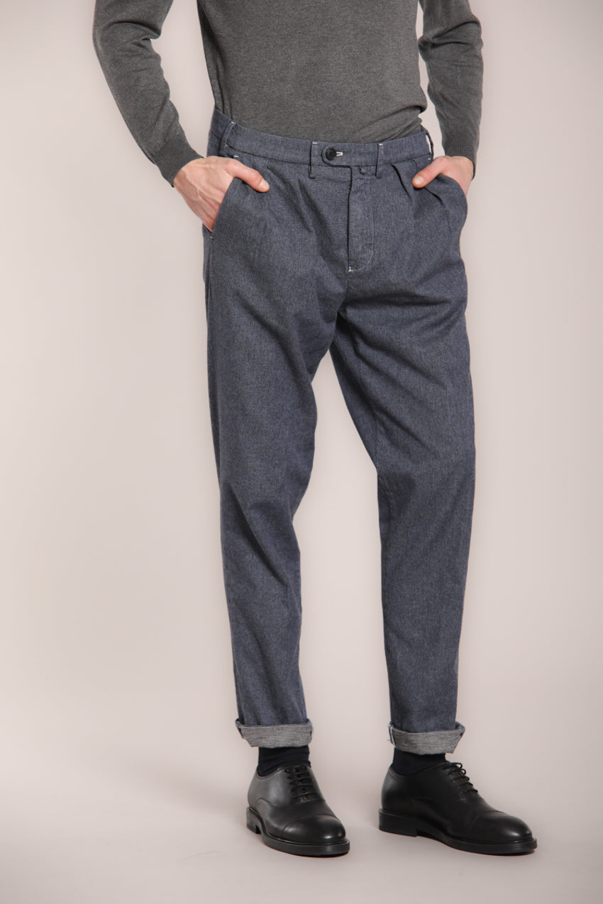 Foto 1 Boston 2 Pinces pantalone chino uomo in cotone oxford relaxed fit
