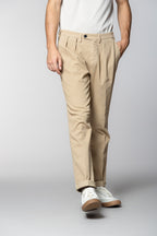 Boston 2 Pinces pantalone chino uomo in tricotina relaxed fit