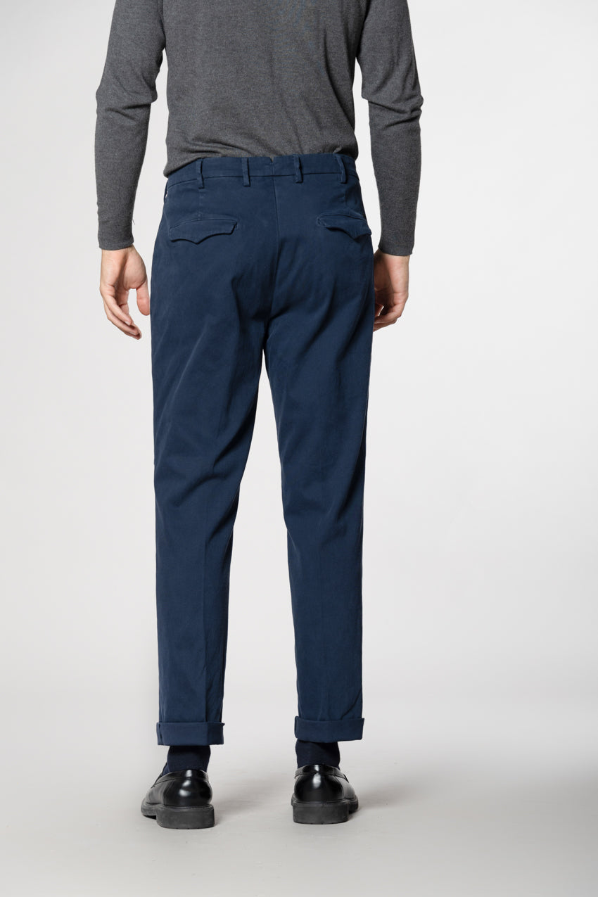 Boston 2 Pinces pantalone chino uomo in tricotina relaxed fit