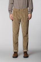 Boston 2 Pinces pantalone chino uomo in velluto 500 righe relaxed fit