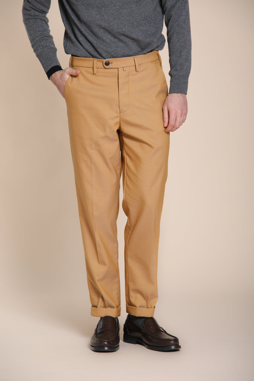 Foto 1 Boston pantalone chino uomo in cotone lana relaxed fit