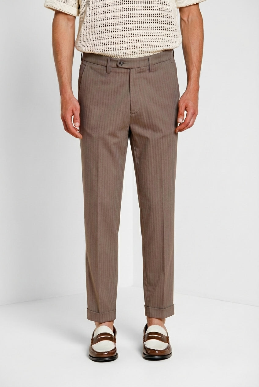 Boston pantalone chino uomo in resca tinto filo stretch relaxed fit