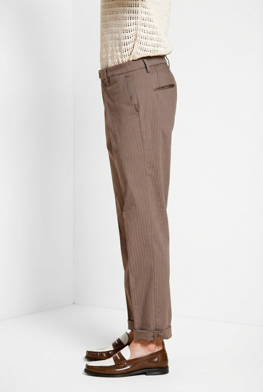 Boston pantalone chino uomo in resca tinto filo stretch relaxed fit