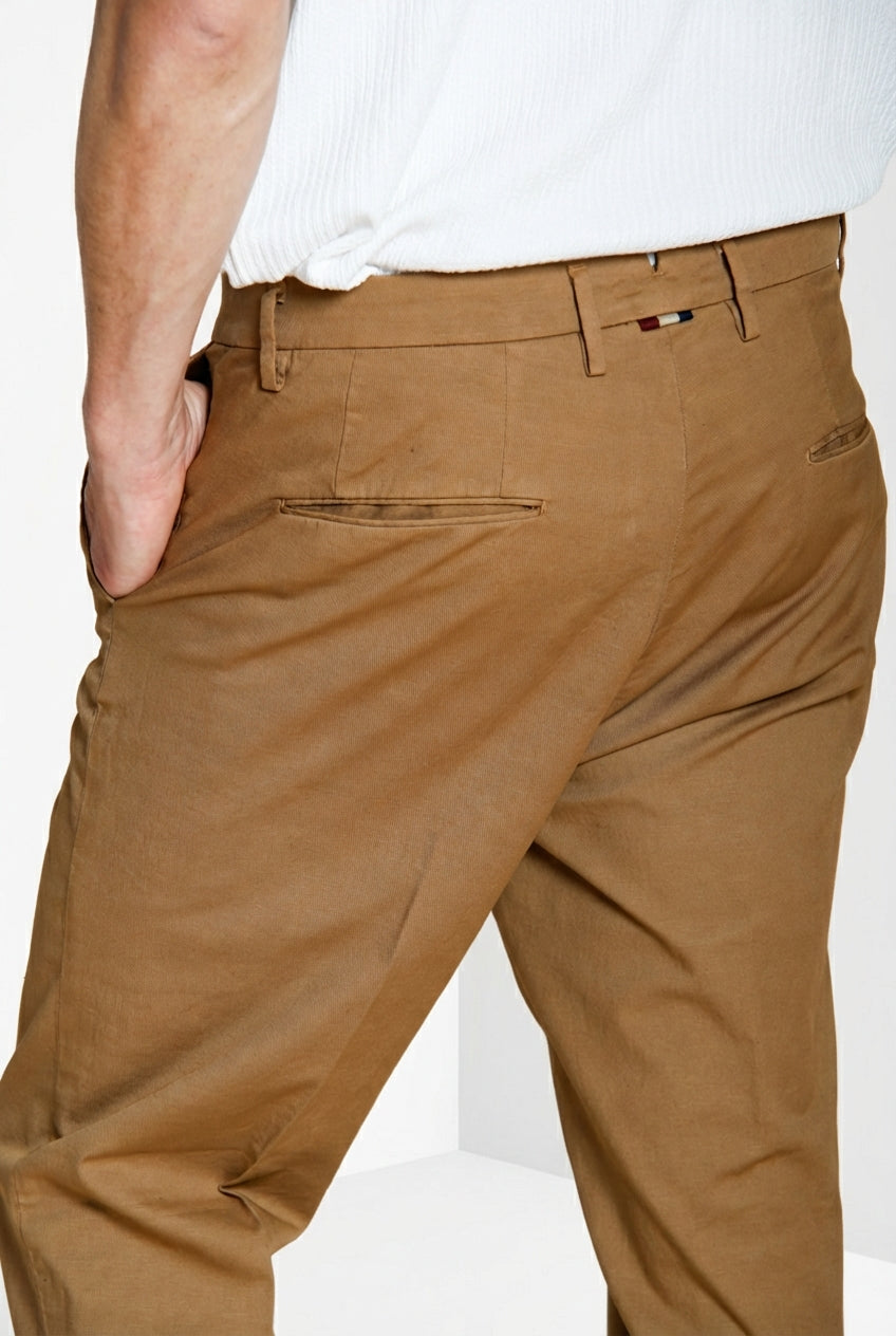 Boston pantalone chino uomo in cavallery stretch relaxed fit