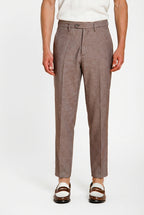 Boston pantalone chino uomo in denim trama diagonale relaxed fit