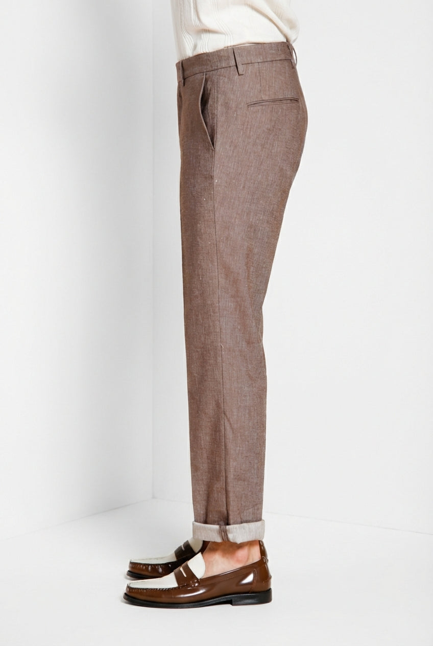 Boston pantalone chino uomo in denim trama diagonale relaxed fit