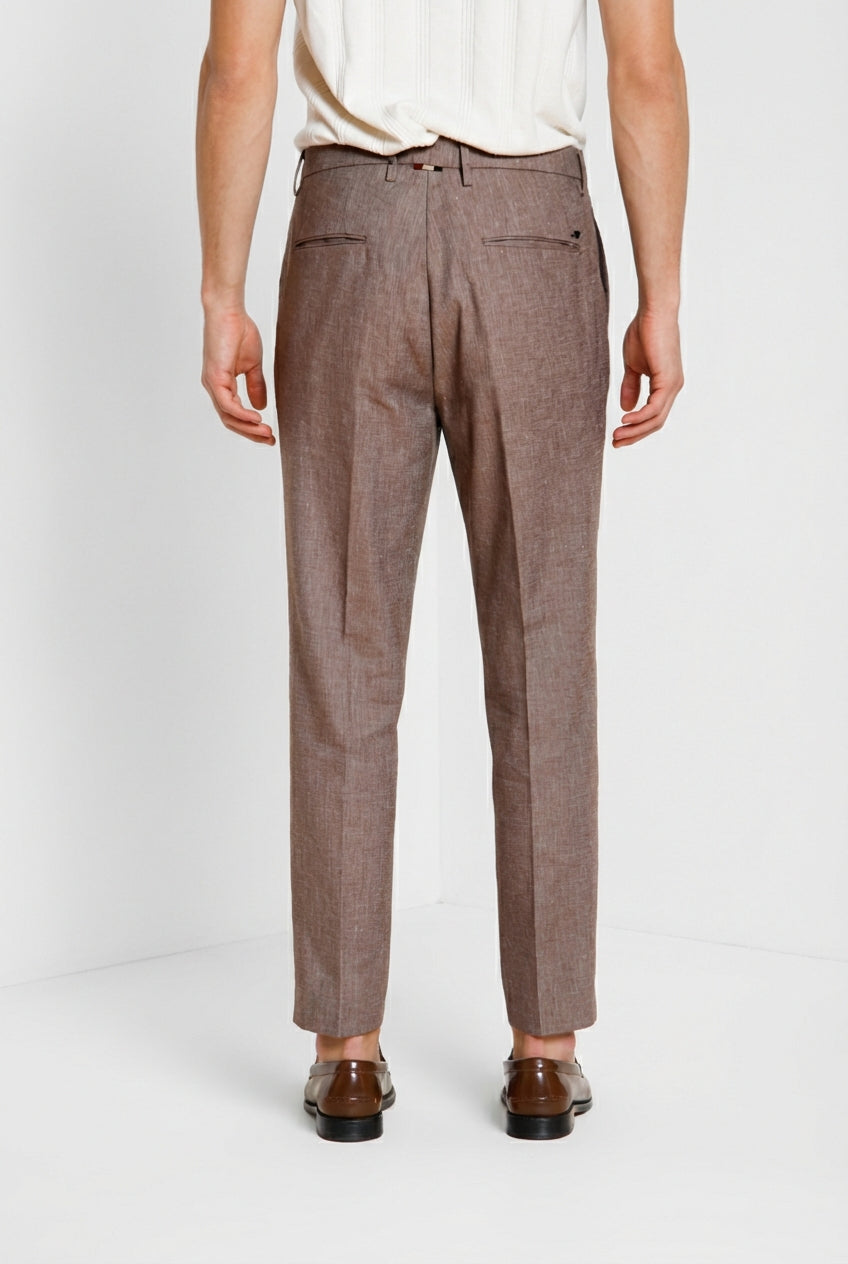 Boston pantalone chino uomo in denim trama diagonale relaxed fit