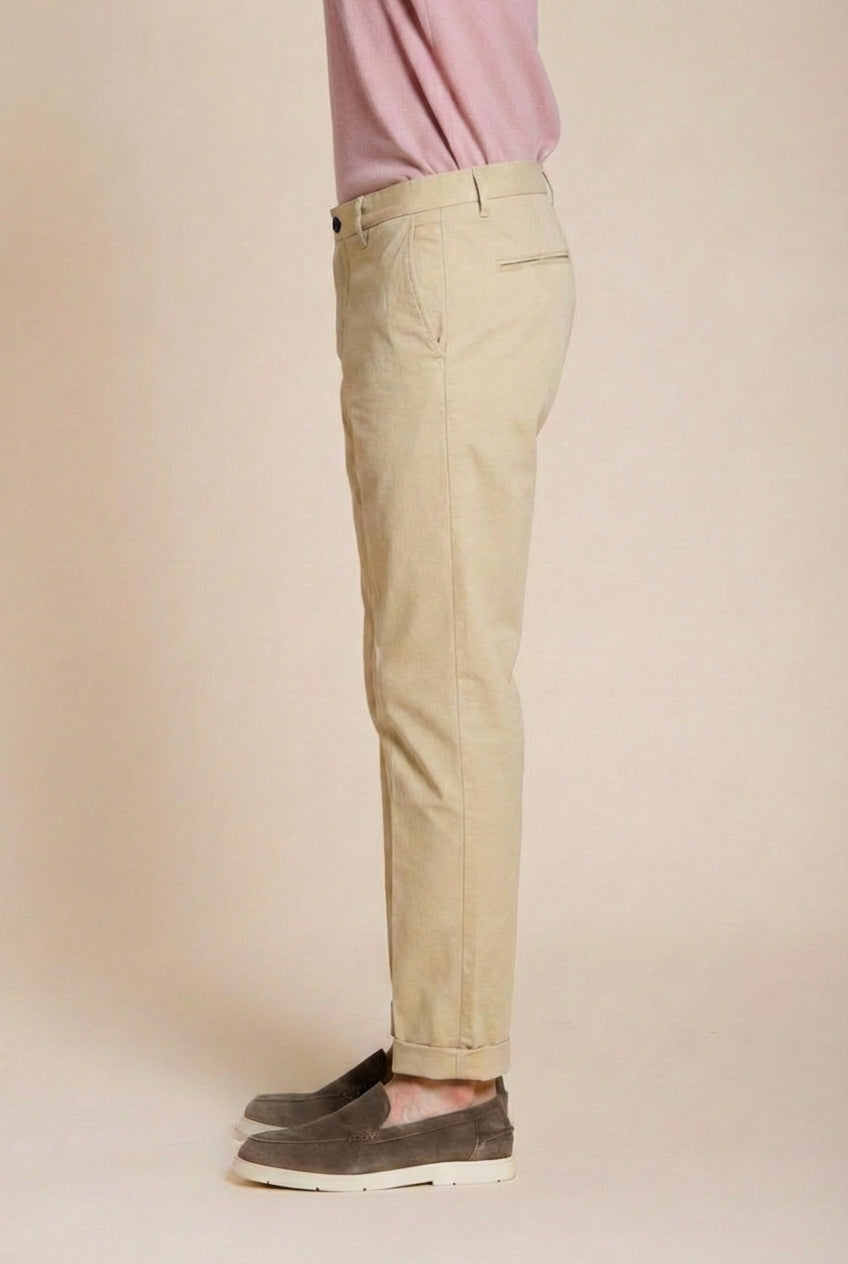 Boston pantalone chino uomo in twill leggero stretch relaxed fit