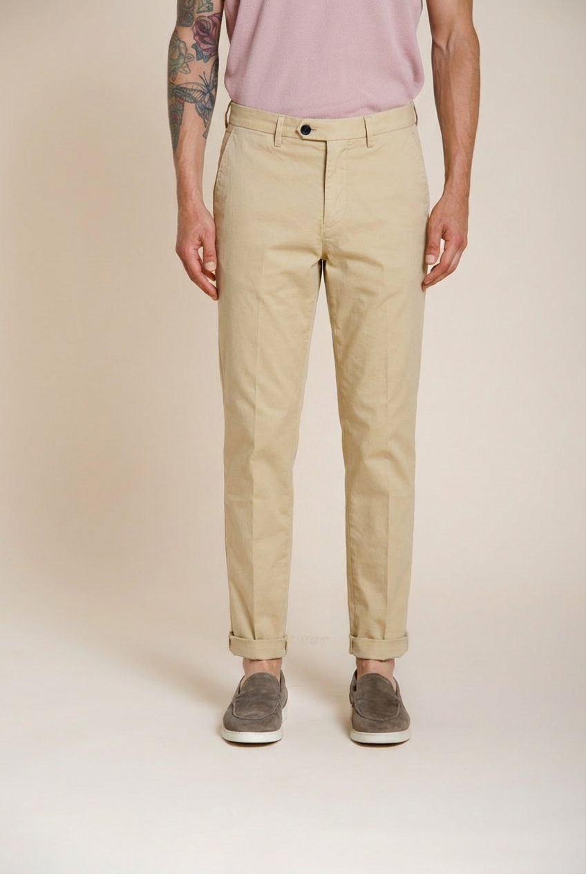 Boston Herren Chino Hose aus Twill leicht Stretch relaxed fit