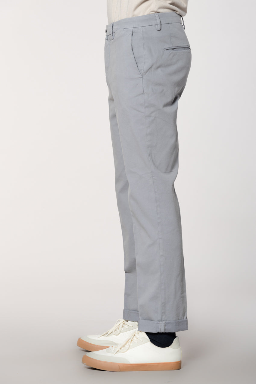 Boston pantalone chino uomo in cotone trama diagonale relaxed fit