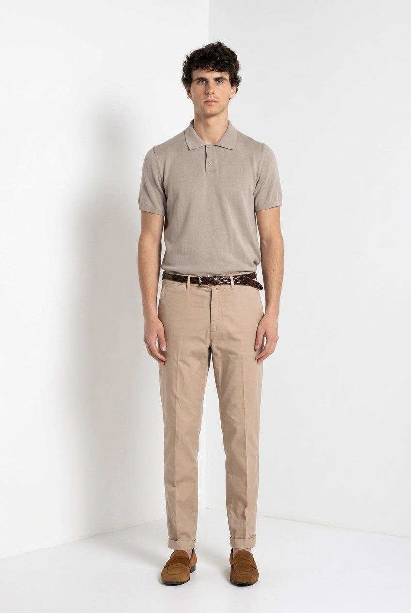 Dettaglio tasca pantalone chino uomo Boston Mason's beige medio in twill SS26