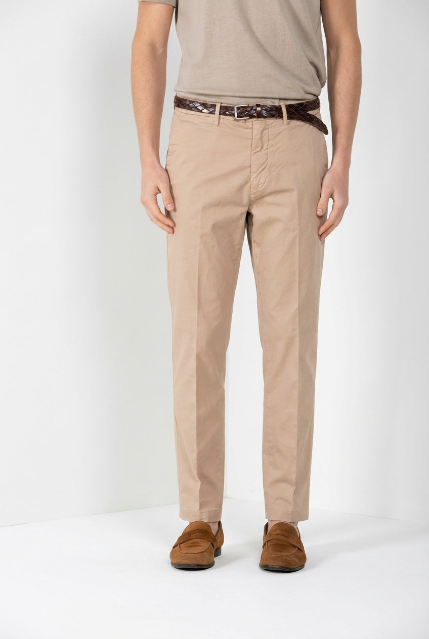 Boston pantalone chino uomo in twill leggero stretch relaxed fit