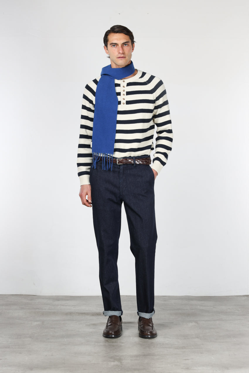 Madison pantalone chino uomo in tecno denim stretch carrot fit
