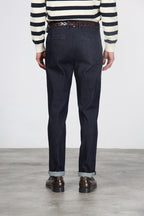 Madison pantalone chino uomo in tecno denim stretch carrot fit