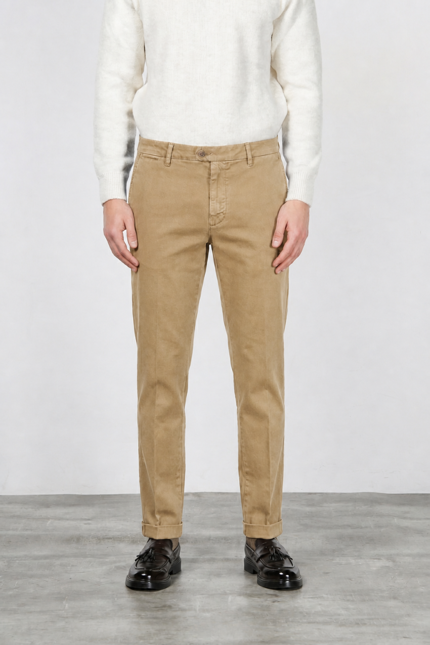 Madison pantalone chino uomo in bull stretch carrot fit