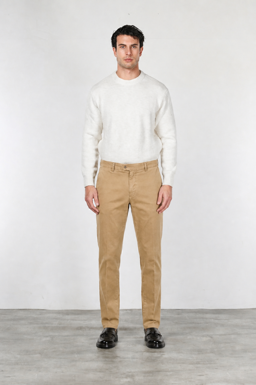 Madison pantalone chino uomo in bull stretch carrot fit