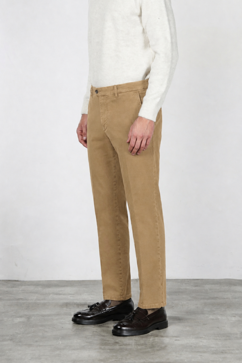 Madison pantalone chino uomo in bull stretch carrot fit