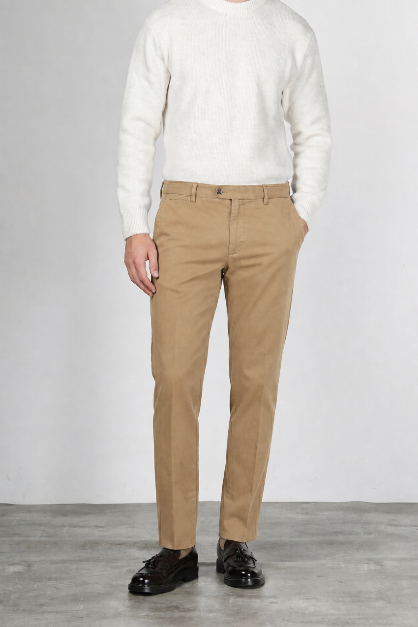 Madison pantalone chino uomo in bull stretch carrot fit