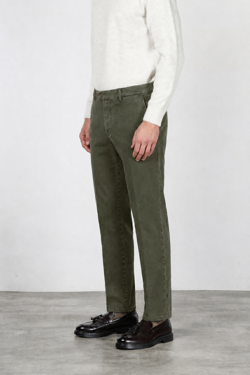 Madison pantalone chino uomo in bull stretch carrot fit