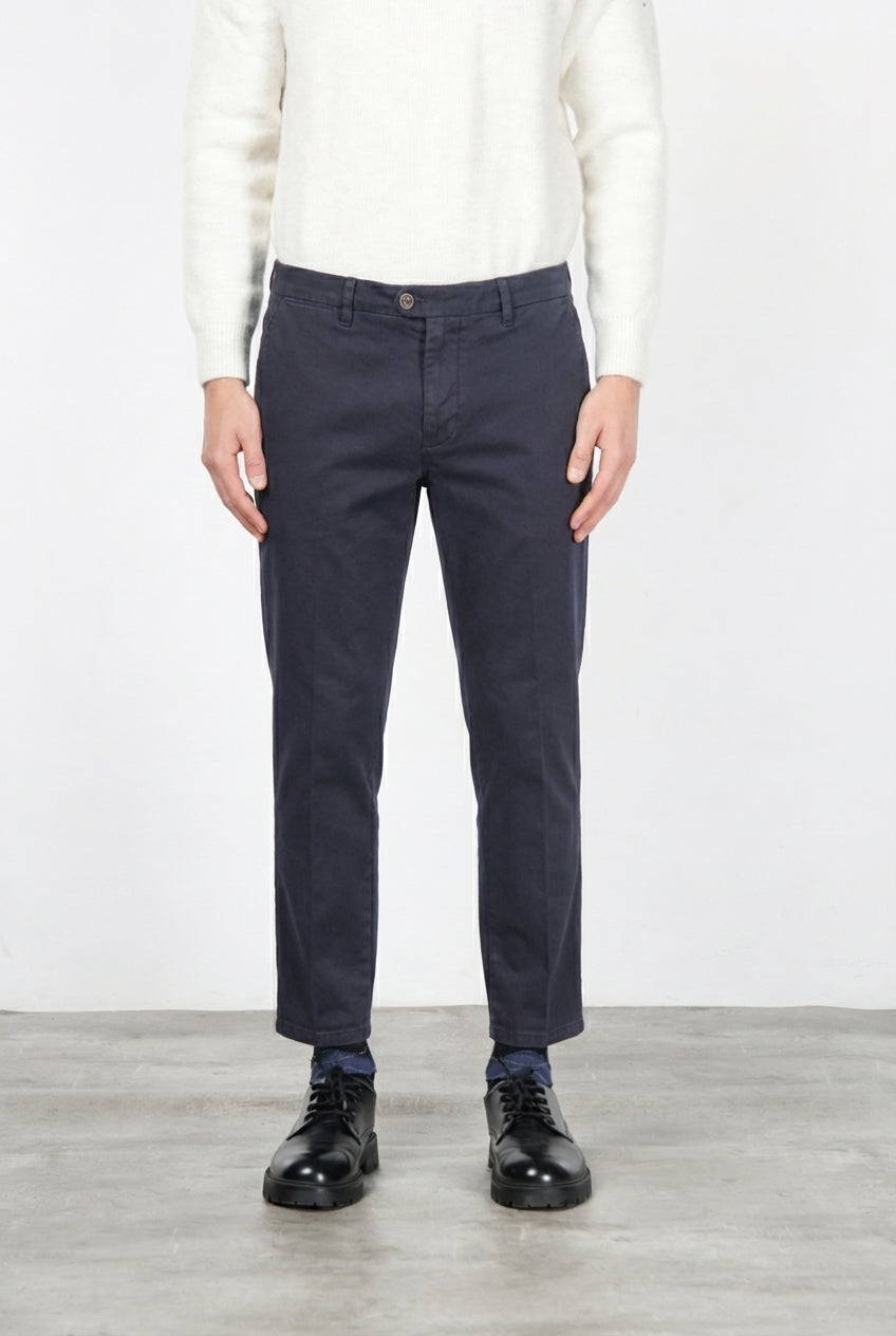 Garden pantalone chino uomo in bull stretch carrot fit