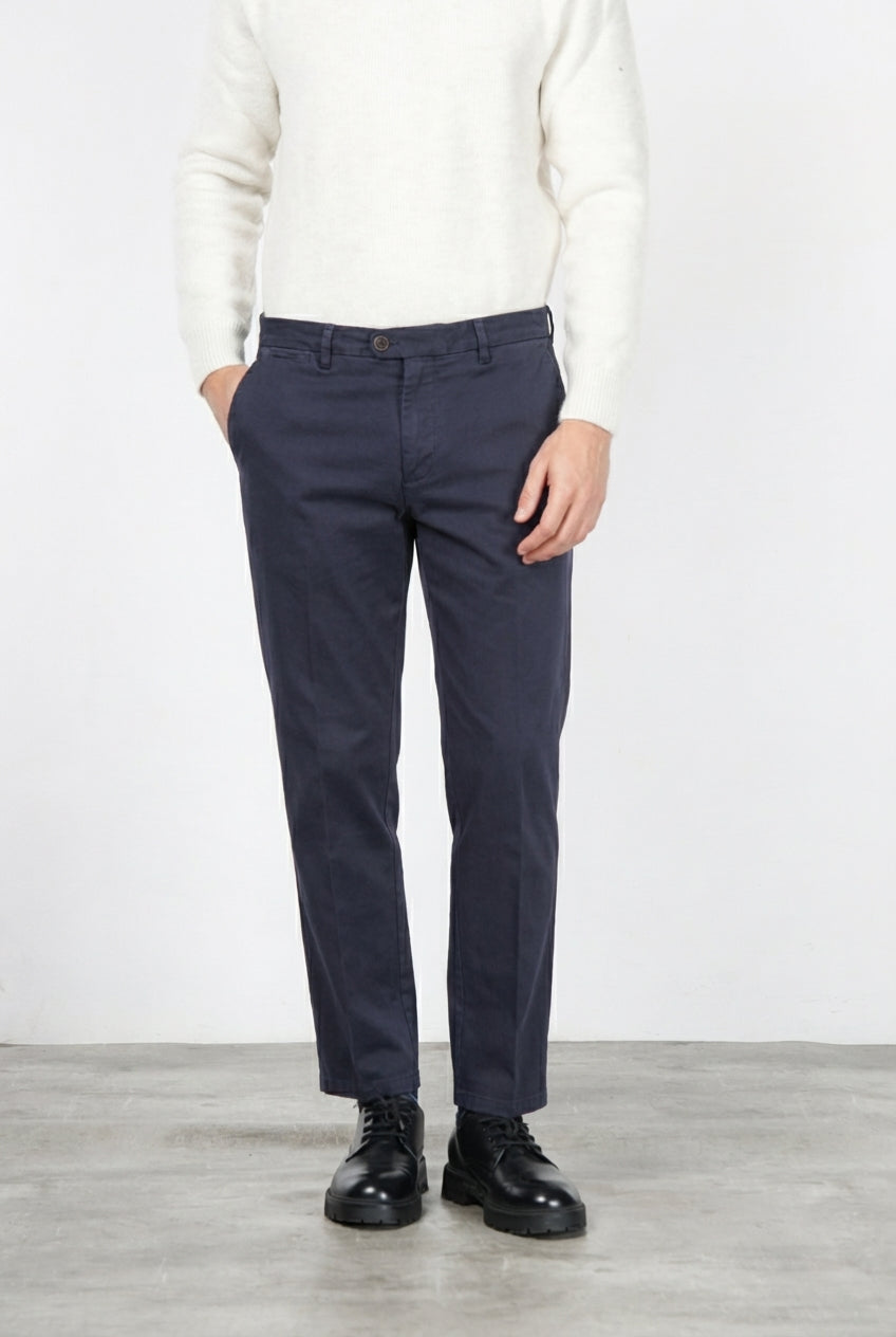 Garden pantalone chino uomo in bull stretch carrot fit