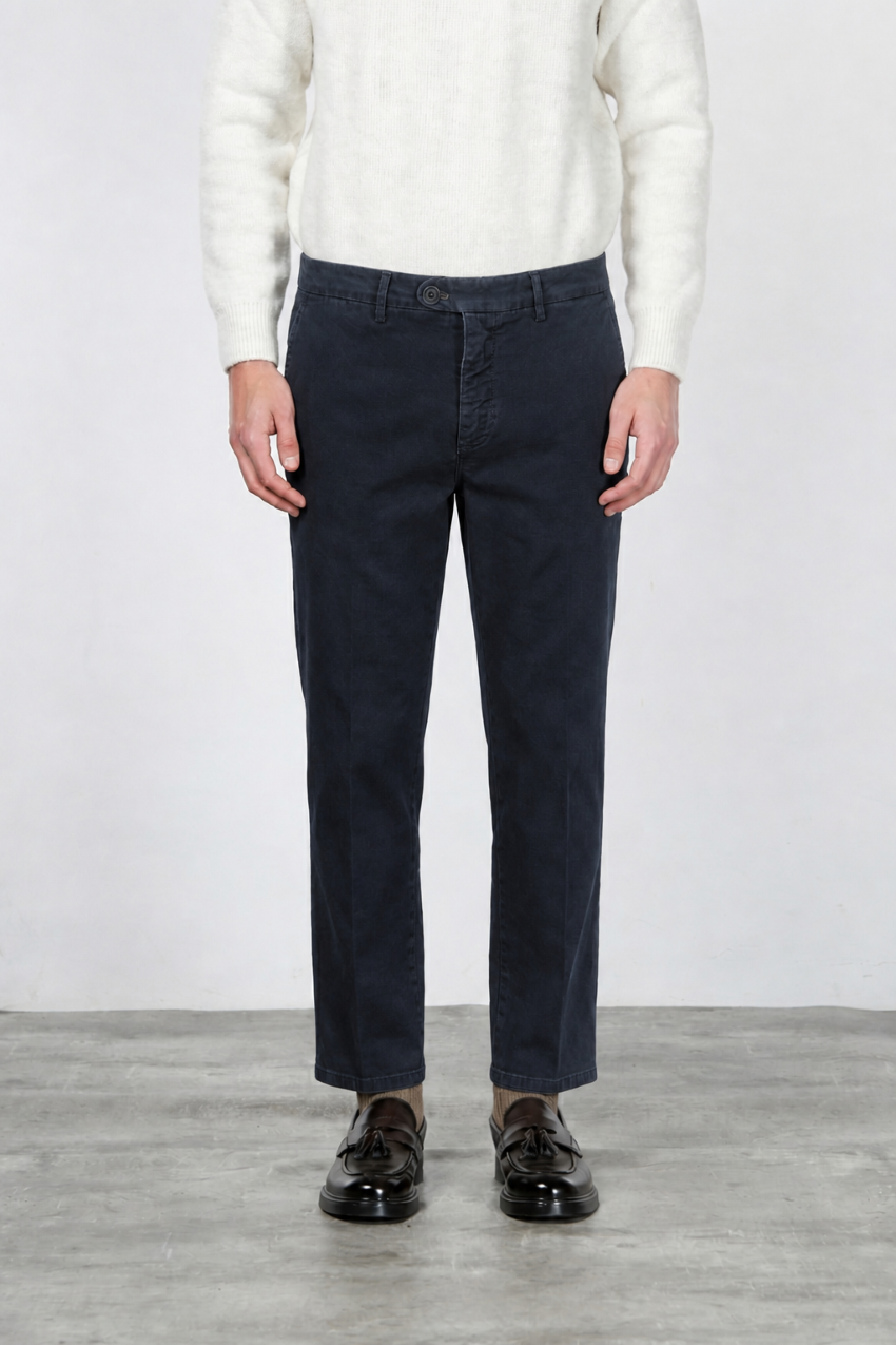Garden pantalone chino uomo in bull stretch carrot fit