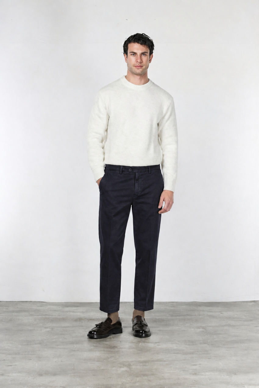 Garden pantalone chino uomo in bull stretch carrot fit
