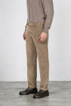 Paris pantalone chino uomo in velluto a costa larga carrot fit