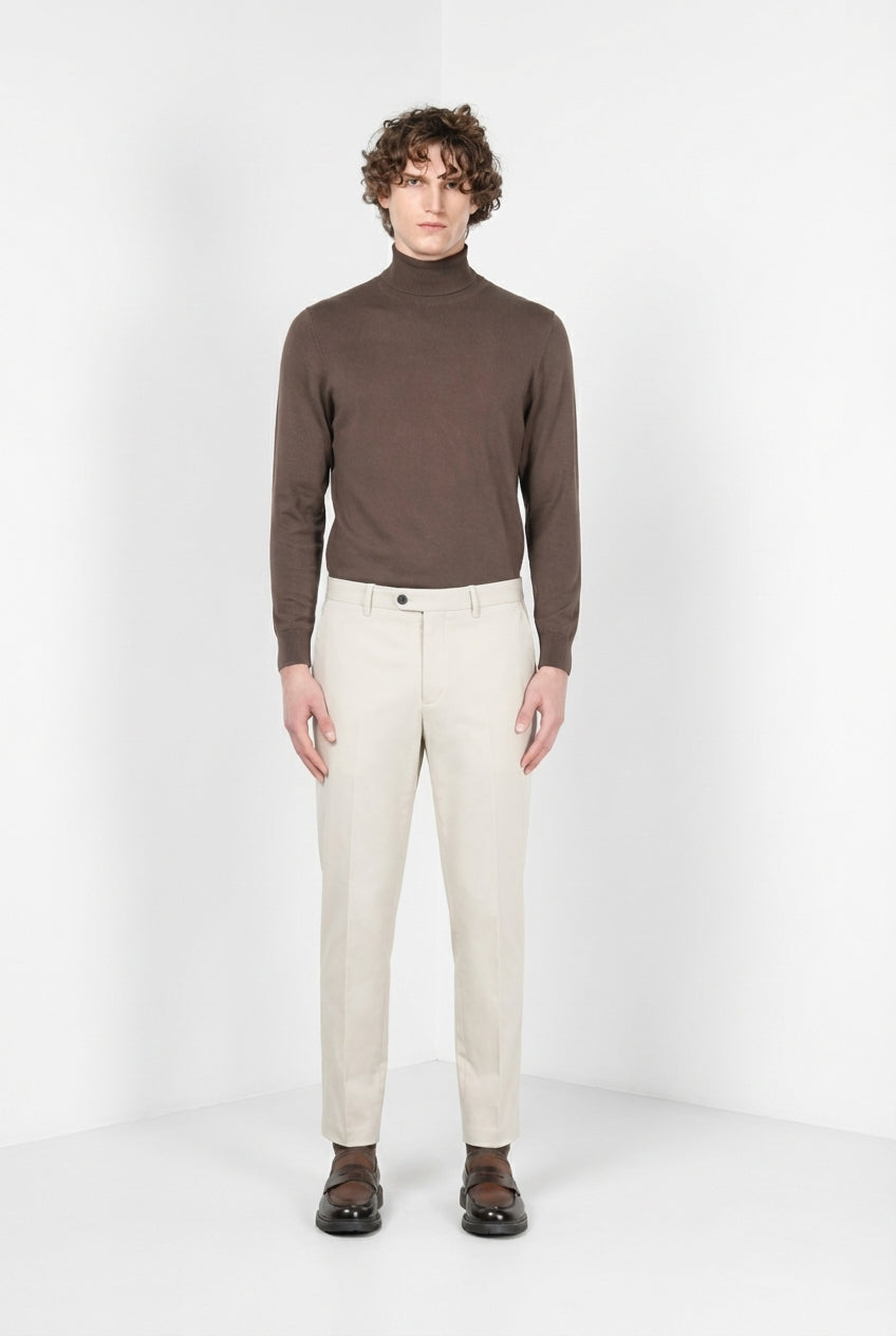 Paris pantalone chino uomo in tricotina stretch carrot fit