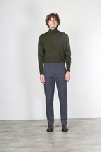 Paris pantalone chino uomo in gabardina cotone e lana carrot fit