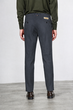 Paris pantalone chino uomo in gabardina cotone e lana carrot fit