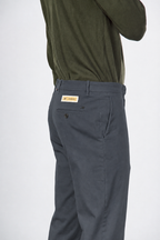 Paris pantalone chino uomo in gabardina cotone e lana carrot fit