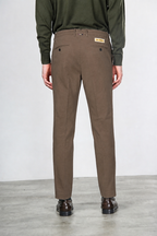 Paris pantalone chino uomo in gabardina cotone e lana carrot fit