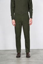 Paris pantalone chino uomo in gabardina cotone e lana carrot fit