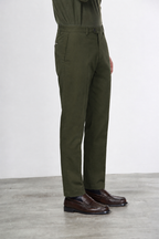Paris pantalone chino uomo in gabardina cotone e lana carrot fit