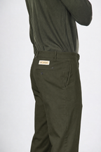 Paris pantalone chino uomo in gabardina cotone e lana carrot fit