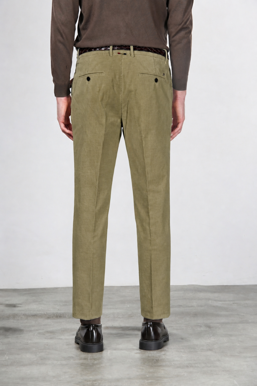 Paris pantalone chino uomo in velluto 1000 righe stretch carrot fit ①